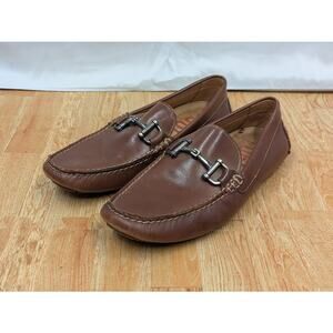 1901 Men's Sz 9 Brown Leather Driving Shoes Leather Horsebit Moccasins Brazil